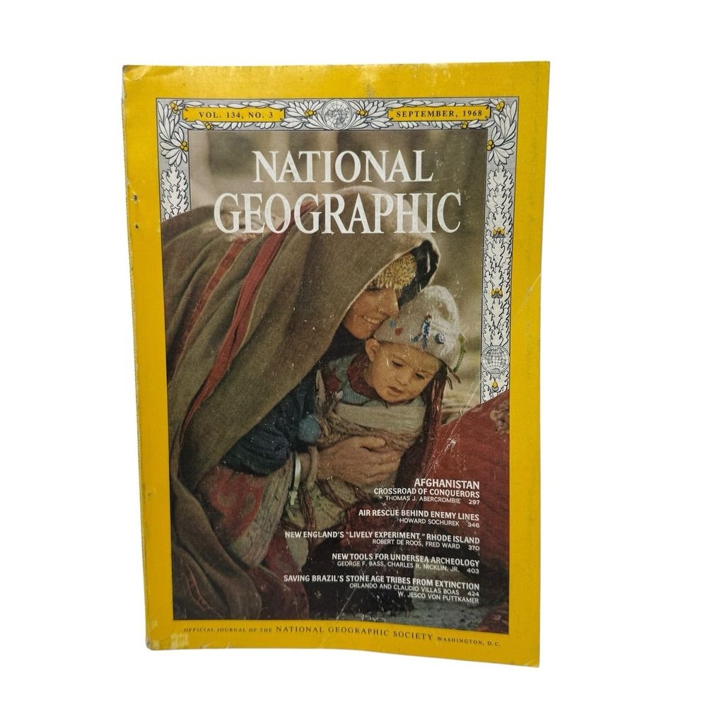 Vintage National Geographic Magazine September 1968 Afghanistan Rhode Island
